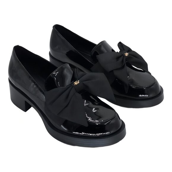 Karl Lagerfeld Paris Camilia Patent Bow Loafers Black US 8M EU 38.5 - Picture 4 of 6